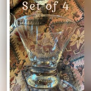 Set of 4 ~Designer Cocktail Glasses 8 oz Stemless Excellent Condition Never Used